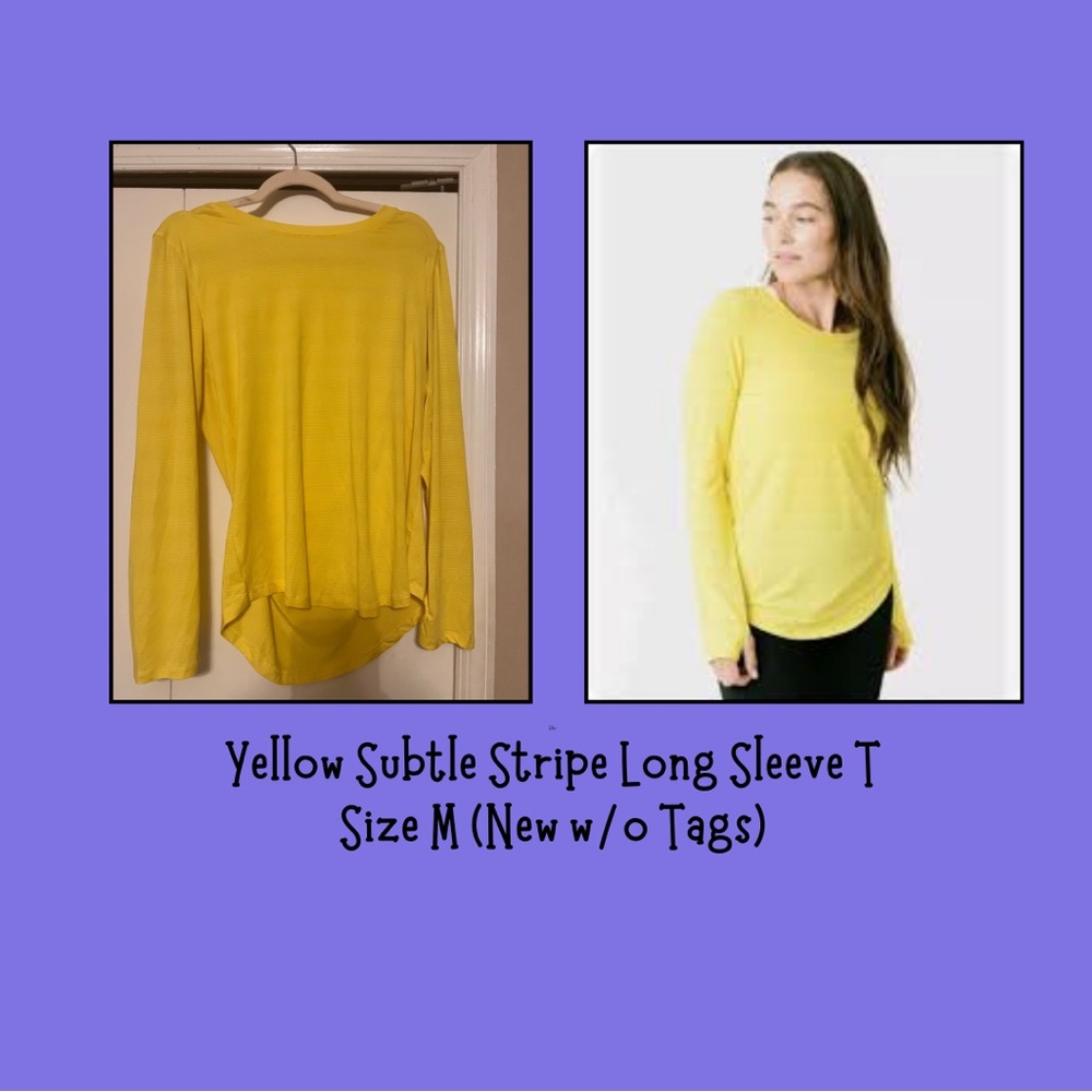 ZYIA Yellow Subtle Stripe Long Sleeve T (M)